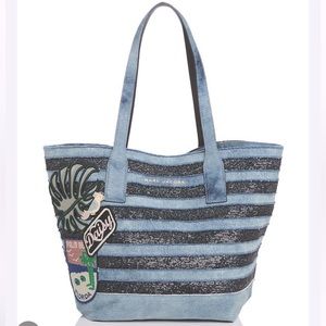 Marc Jacobs | PALM BEACH* Frayed denim patch tote bag with interior pouch